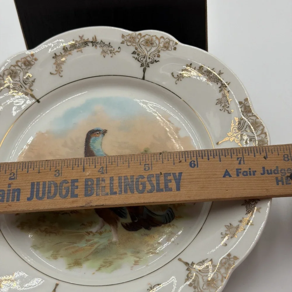 Z.S.&Co. Scherzer Bavaria Punch Game Bird Quail Cabinet Wall Plate 7.5